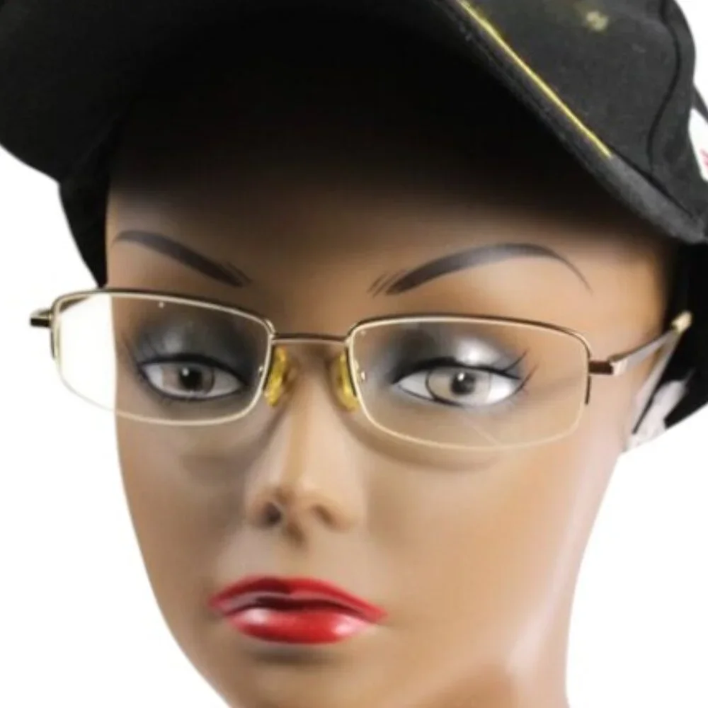 Trump Rectangular Half Rim Gold & Gunmetal Tone Eyeglass Frames - Picture 4 of 10